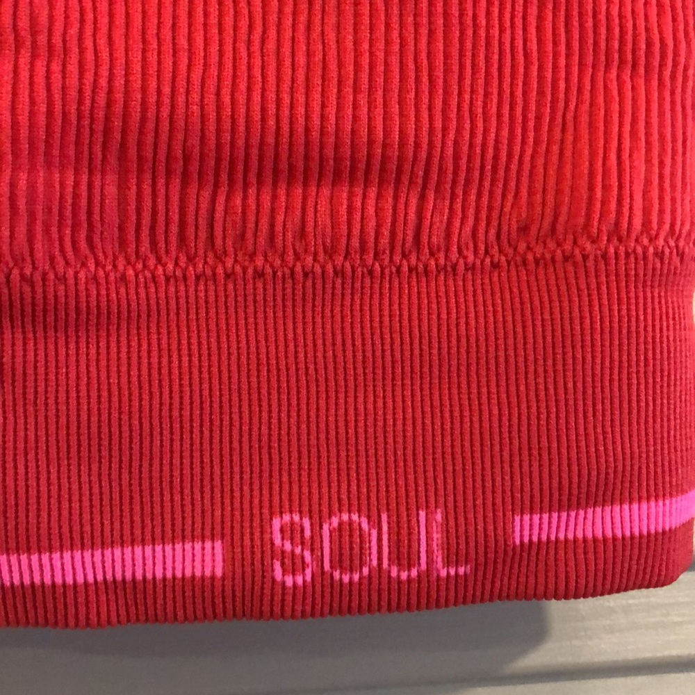 Women's Soul by Soulcycle Long Line Sports Bra Size Medium in Red - Picture 2 of 4